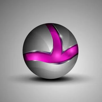 Purple circle sphere logo Stock Illustration