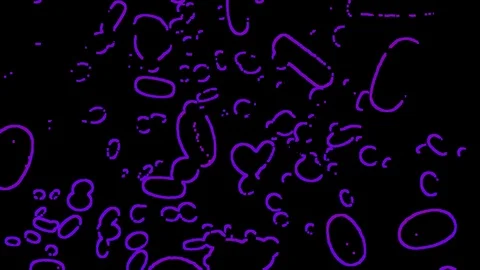 Purple circles on a black background Stock Footage 125700741