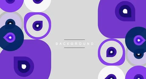 Purple circles overlap gray backdrop. Minimalist design features rounded sh.. イラスト素材