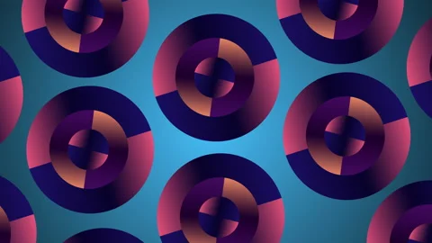 Purple circles with shadow on blue background in 4k video. Stock Footage 146603324
