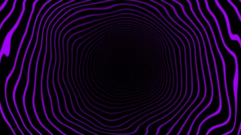 Purple circular rings hi-tech tunnel futuristic pattern on black background Stock Footage 296055262