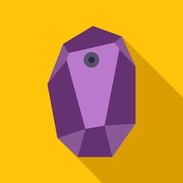 Purple climbing hold gemstone flat design icon Stock Illustration