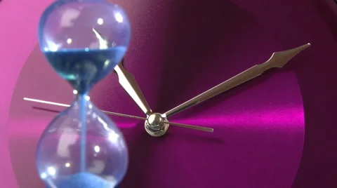 Purple clock and left hourglass Video stock 1068952