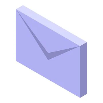 Purple closed envelope sending important message isometric icon Stock Illustration