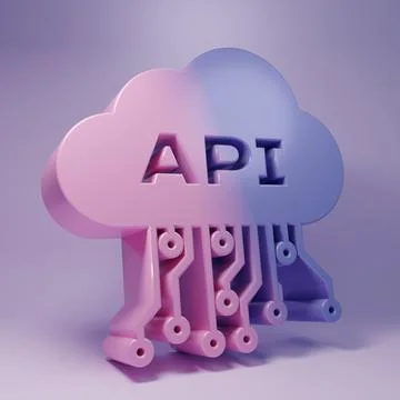 Purple Cloud api interface icon isolated on purple background. Application .. Stock Illustration