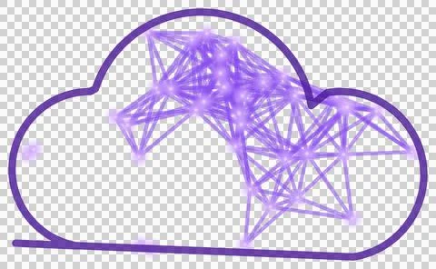 Purple cloud computing network transparent PNG design element Stock Photos