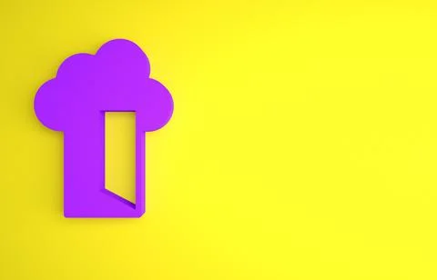 Purple Cloud database icon isolated on yellow background. Cloud computing con Stock Illustration