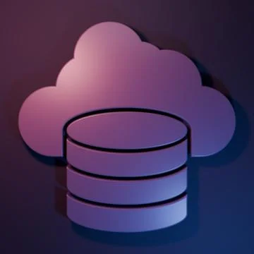 Purple Cloud database icon isolated on purple-blue background. Cloud comput.. Stockillustratie