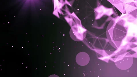 Purple cloud. Depth of field. Camera zoom. Flying particles. Networking Stock Footage 96065184