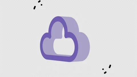 Purple cloud icon with flat design, suitable for digital and cloud Stock Footage 286707949