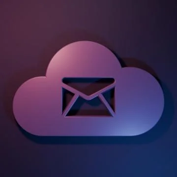 Purple Cloud mail server icon isolated on purple-blue background. Cloud ser.. Stock Illustration