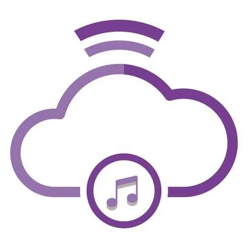 Purple cloud music streaming. Vector Stock Illustration