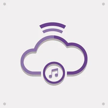 Purple cloud music streaming. Vector Stock Illustration