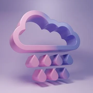 Purple Cloud with rain icon isolated on purple background. Rain cloud preci.. Stockillustratie