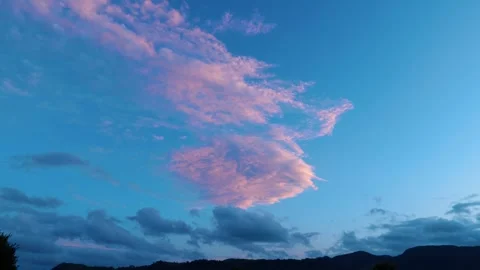 Purple cloud in sky at sun set Stock Footage 260369306