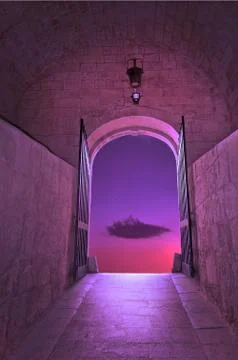 Purple cloud with star Stock Photos