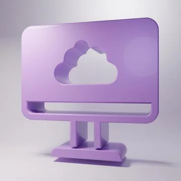 Purple Cloud technology data transfer and storage icon isolated on grey bac.. Stock Illustration