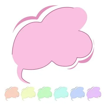 Purple cloud thought bubble with blank space graphic Stock Illustration