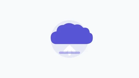 Purple cloud upload icon flat design icon for storage upload. Clean minimal 스톡 동영상 342622733