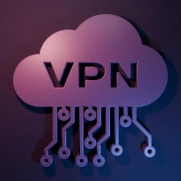 Purple Cloud VPN interface icon isolated on purple-blue background. Softwar.. 스톡 일러스트