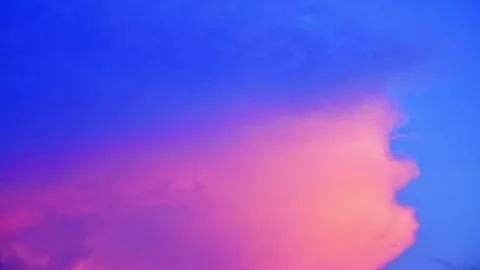 Purple clouds blue sky. Cloudy weather timelapse. Beauty of color and light.. Stock Footage 282790309