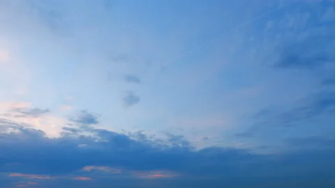 Purple cloudscape background. Dramatic pink and purple clouds at sunset Stock Footage 212214781