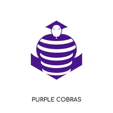 Purple cobras logo vector isolated on white background for your web, mobile a Stock Illustration