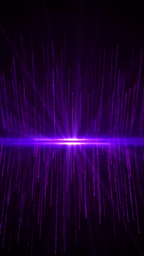 Purple Code Rain Light Burst Tech Motion Background Abstract neon energy flow of Stockbeeldmateriaal 314339762