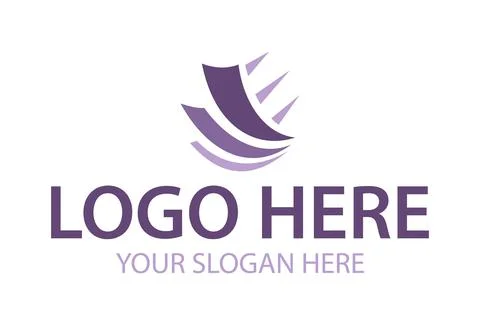 Purple Color Abstract Chart Shape Logo Design	 Illustrazione stock