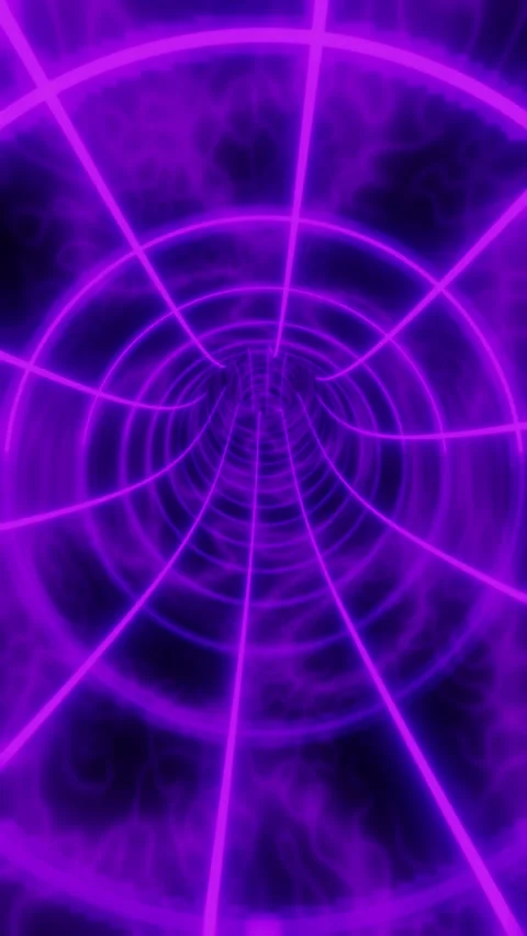 Purple color animation loop with glowing lights. Interdimensional tunnel Stock Footage 269964547