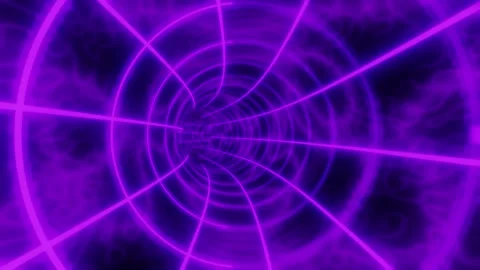 Purple color animation loop with glowing lights. Interdimensional tunnel Stock Footage 271284257