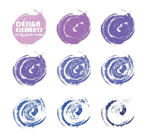 Purple color circle frames design elements. Color inspiration. Illustrazione stock