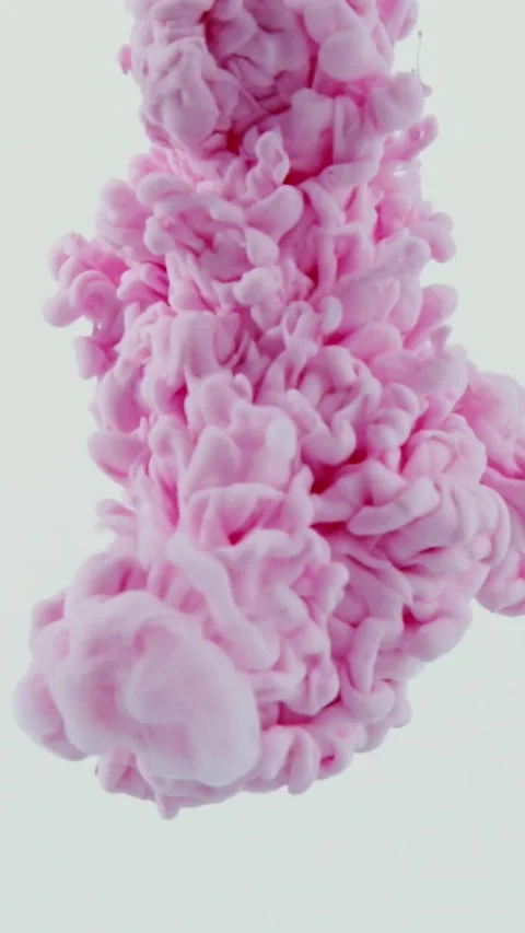 Purple Color Cloud. Ink Or Paint Mixing In Water. Slow Motion. white Background. Stock Footage 205212267