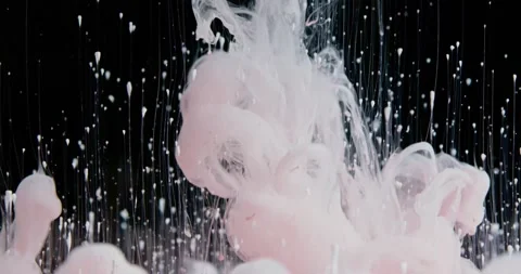 Purple Color Cloud. Ink Or Paint Mixing In Water. Slow Motion. Black Background. Stock Footage 205212288
