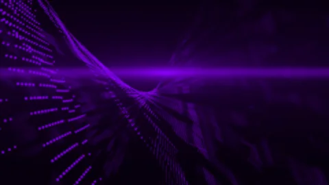 Purple color digital data flow particles cyber technology futuristic background Stock Footage 296088778