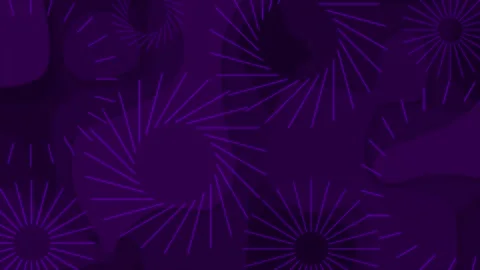 Purple color exploding circles over paper cut background Video stock 245420483