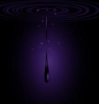 Purple colored background image circles and falling drop Stock Illustration