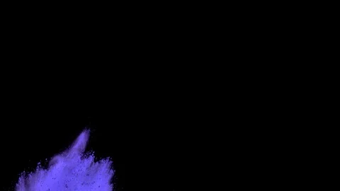 Purple colour explosion. Slow motion with quick acceleration and dust remains Stock Footage 122523763