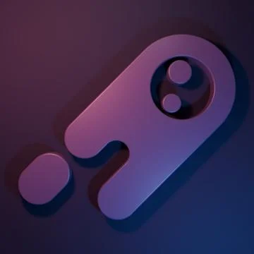 Purple Comet falling down fast icon isolated on purple-blue background. Min.. 写真素材