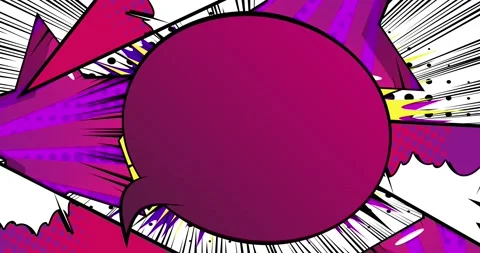 Purple Comic Book Speech Bubble on White Background Stock Footage 167296291