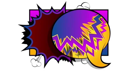 Purple Comic Book Speech Bubbles on White Stock Footage 169377078