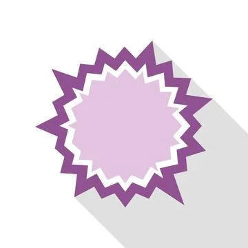 Purple comic burst sticker with long shadow Stock Illustration