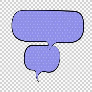 Purple comic speech bubbles with white polka dots on white background for d.. Stock Illustration