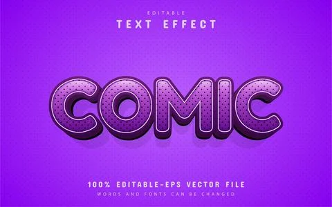 Purple comic text effect editable Illustrazione stock