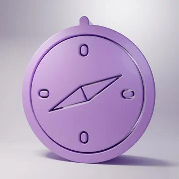 Purple Compass icon isolated on grey background. Windrose navigation symbol.. Stock Illustration