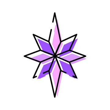 Purple compass star symbol navigating finding direction Stock Illustration