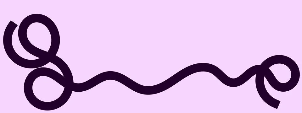 Purple complex swirling path, violet multi loop line, tangled artistic stroke Ilustração Stock