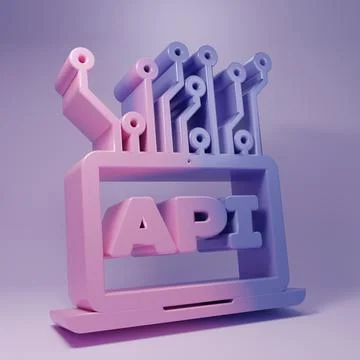 Purple Computer api interface icon isolated on purple background. Applicati.. Stock Illustration