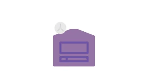 A purple computer featuring two white cooling fans on its exterior. Stock Footage 333233330