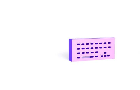 Purple Computer keyboard icon isolated on white background. PC component sign Stock-Illustration